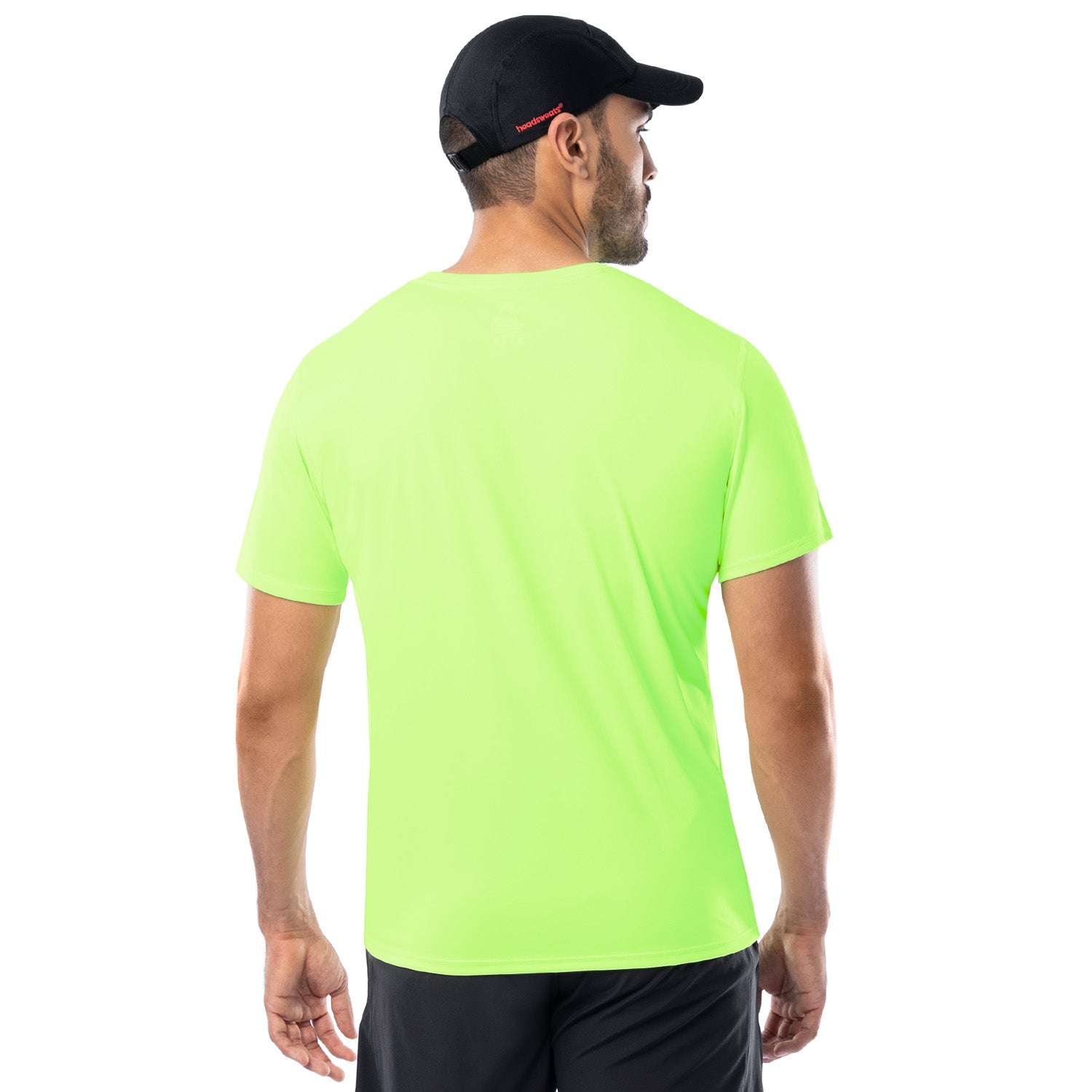 Men's Yellow Reflective Training T-Shirt Back View