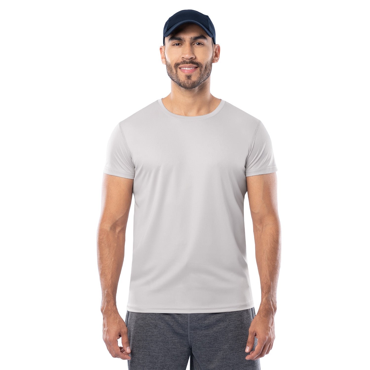 Men's Light Grey Training T-Shirt Front View
