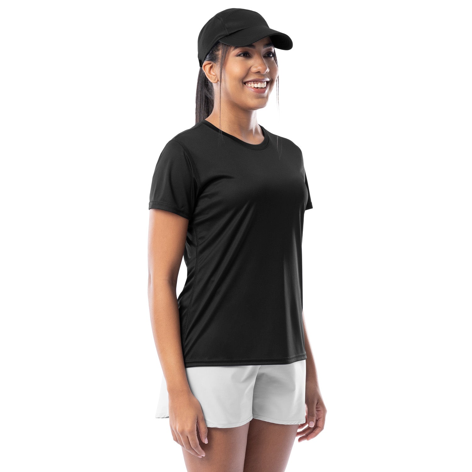 Women's Black Training T-Shirt Sideview