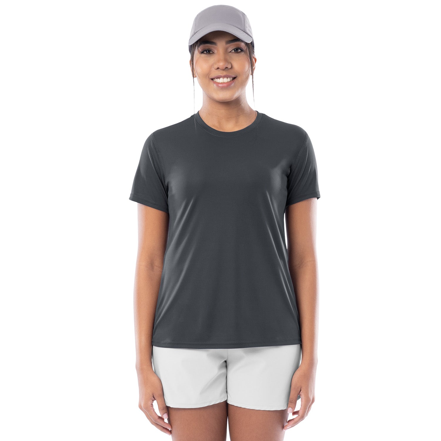 Women's Dark Grey Training T-Shirt Front View