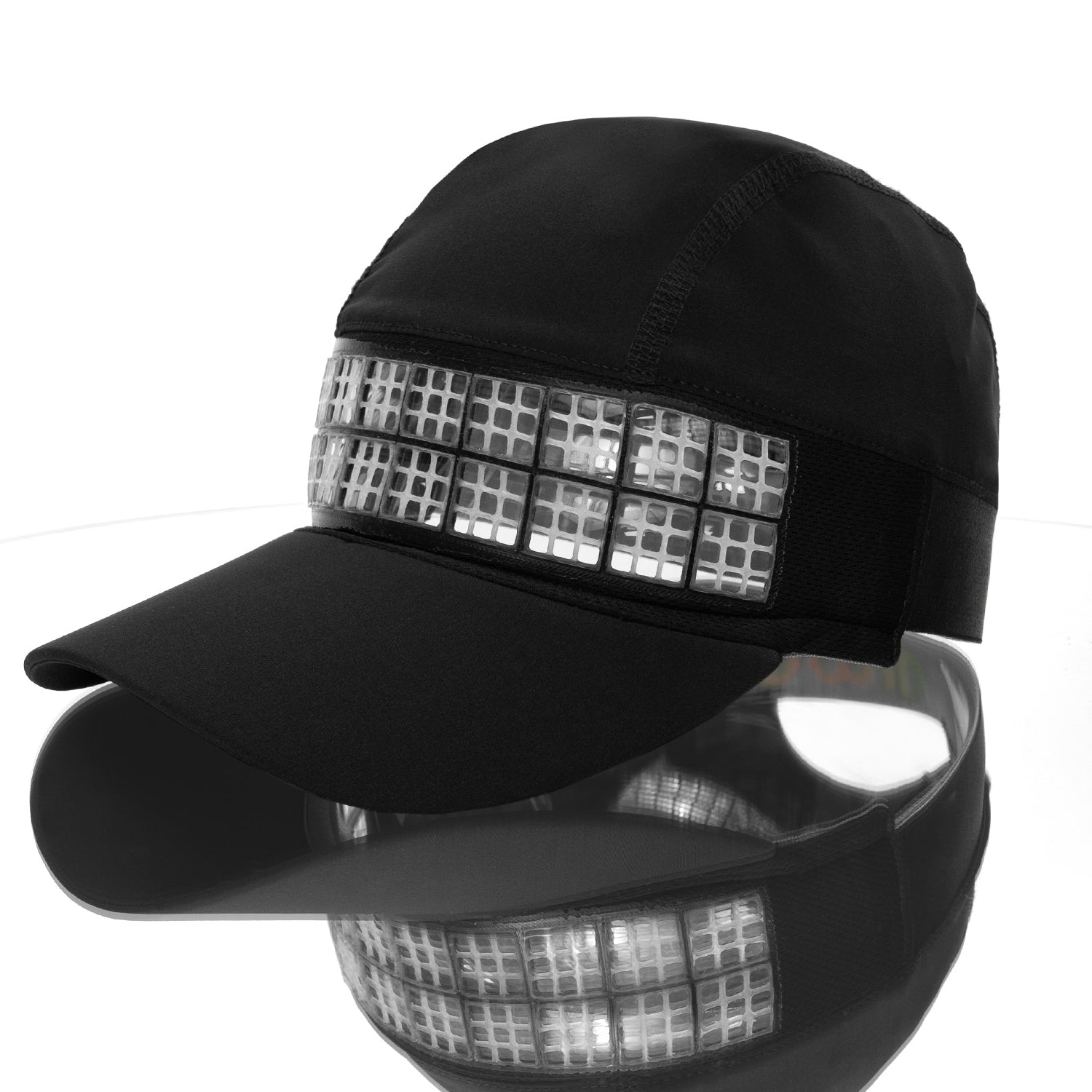 Omius by Headsweats Black Running Hat Front View