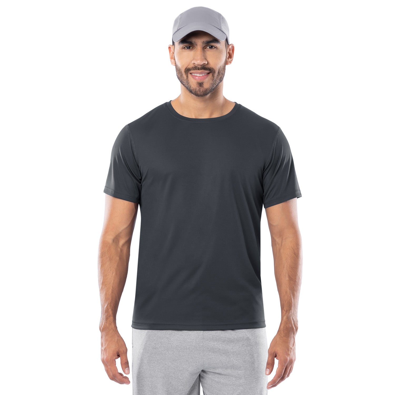 Men's Dark Grey Training T-Shirt Front View