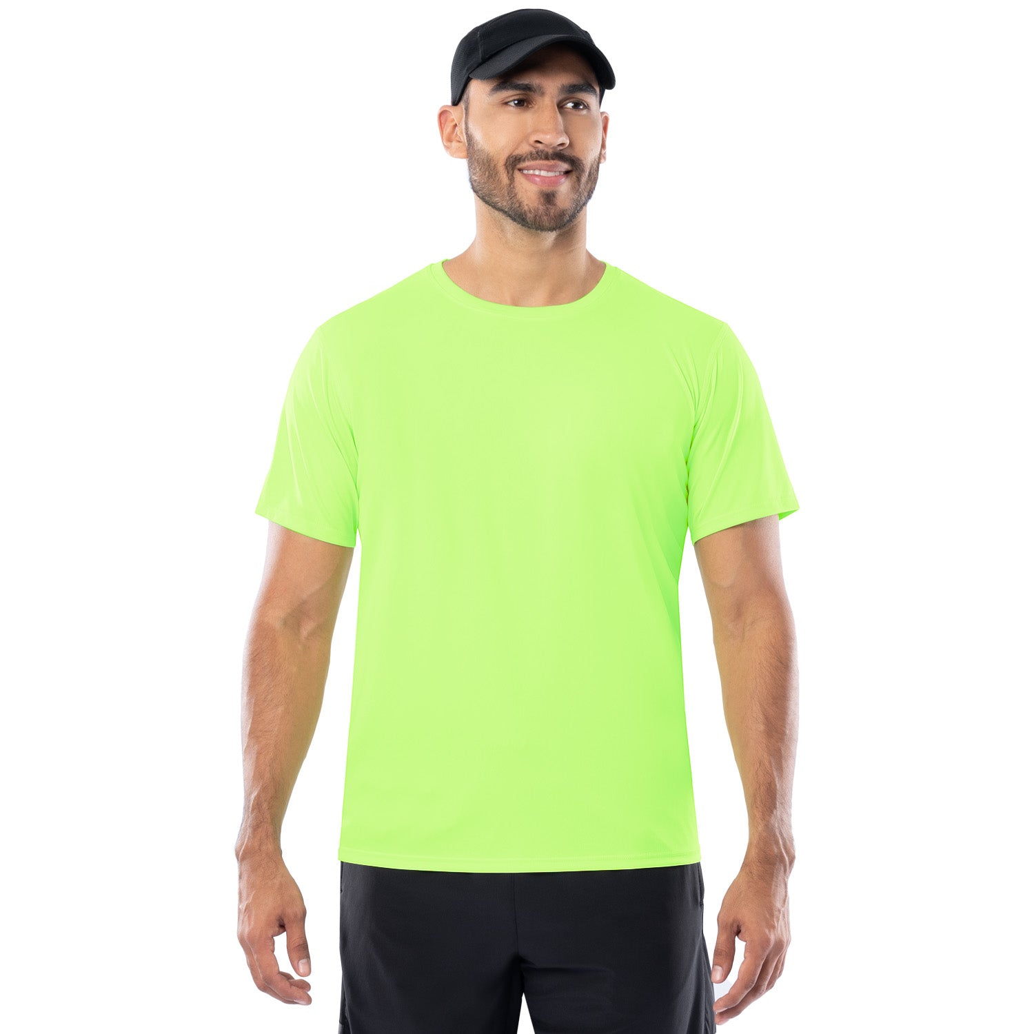 Men's Yellow Reflective Training T-Shirt Front View