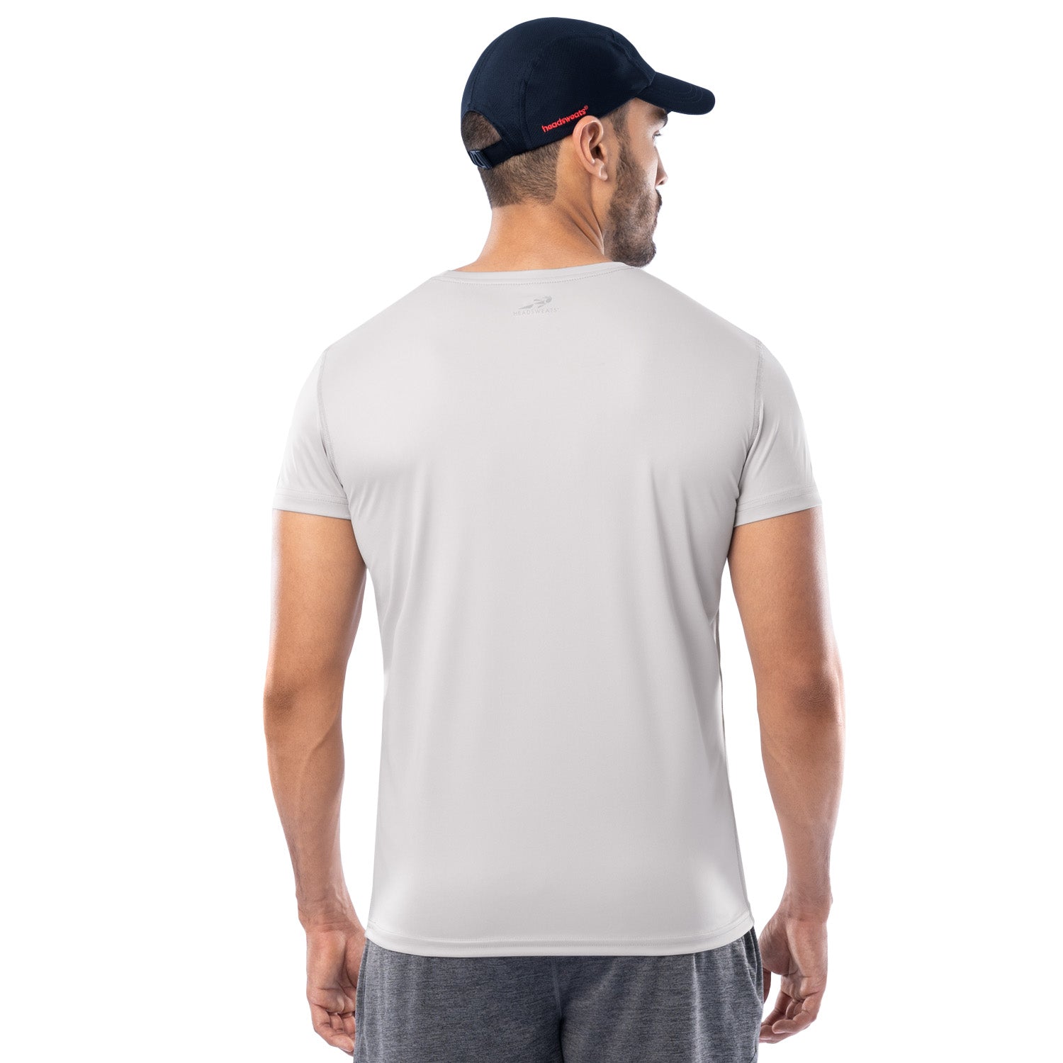 Men's Light Grey Training T-Shirt Back View