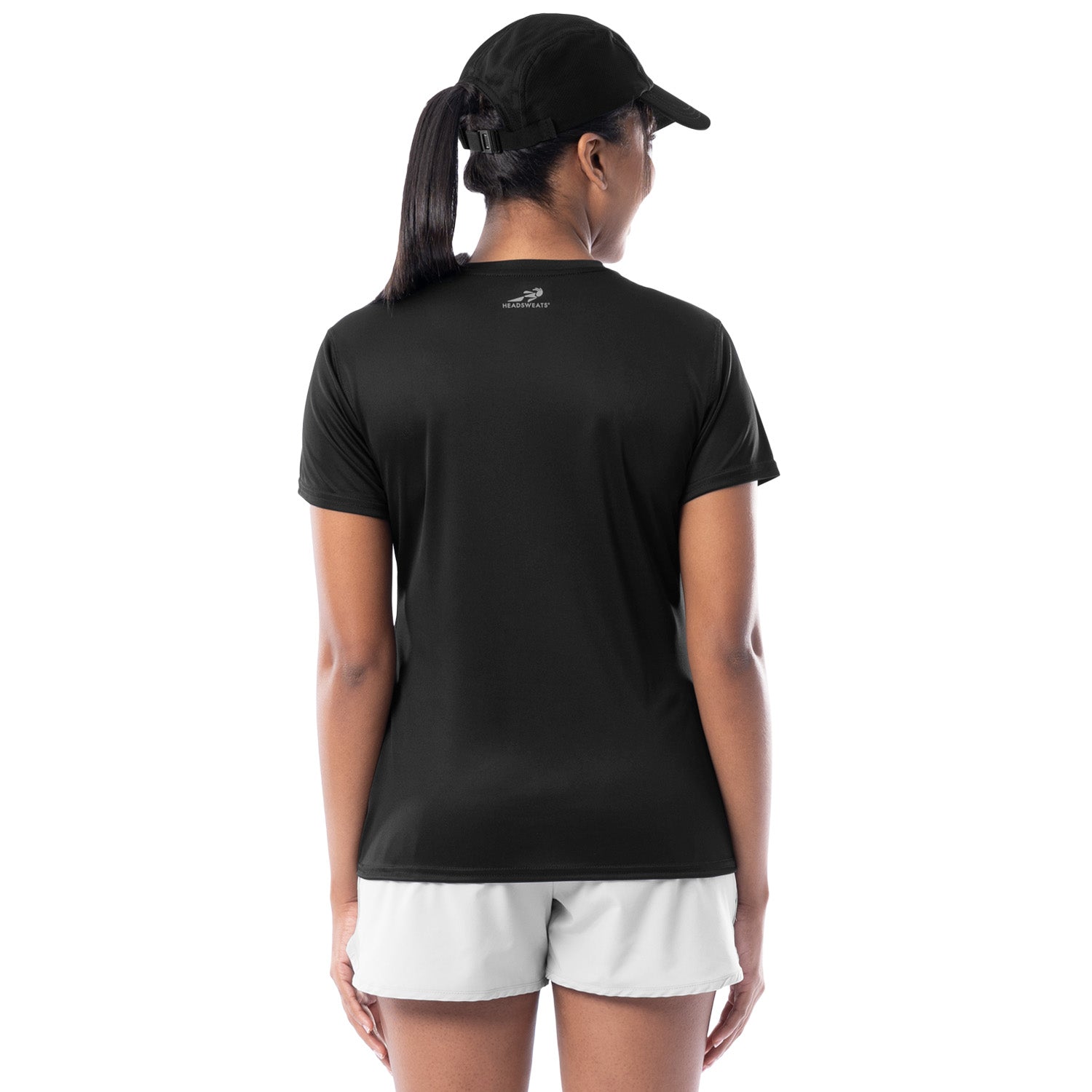 Women's Black Training T-Shirt Back View