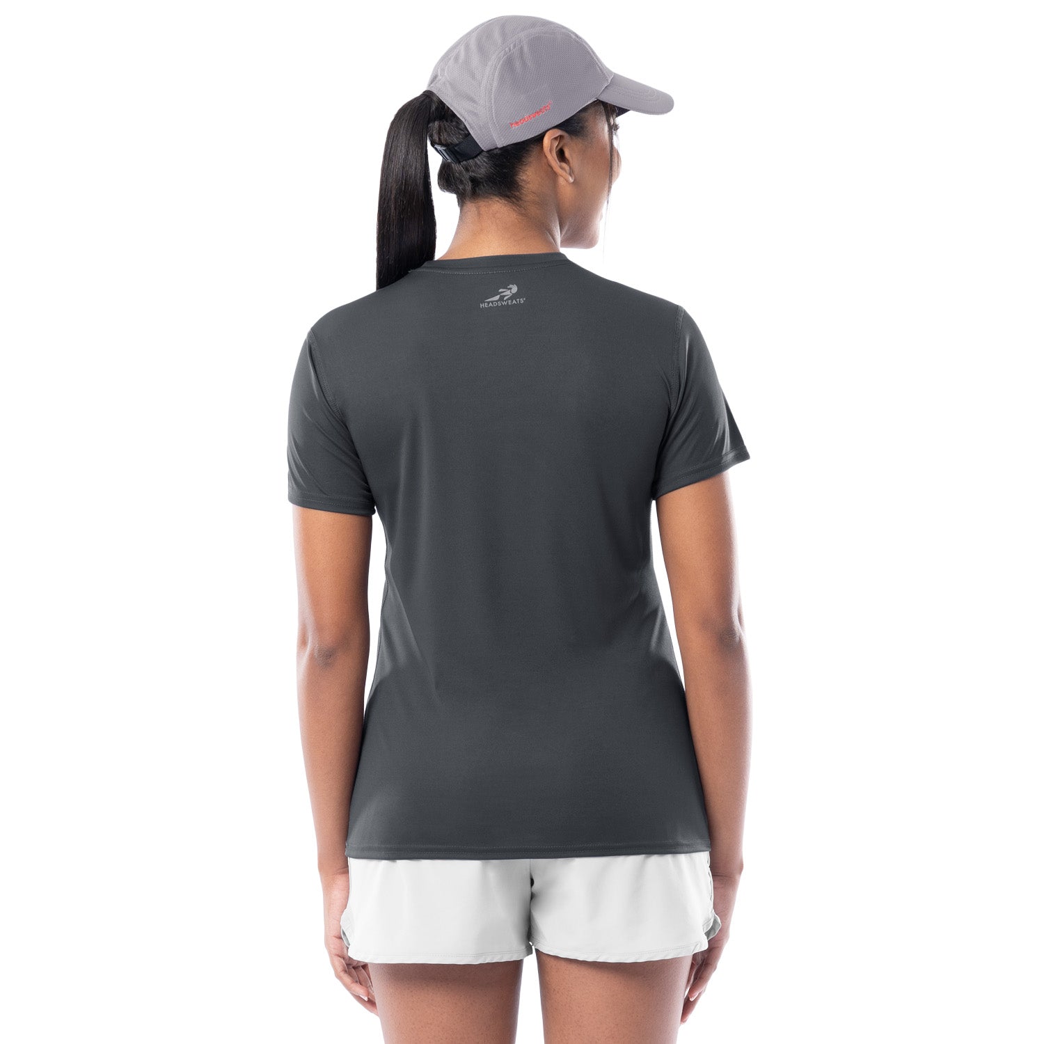 Women's Dark Grey Training T-Shirt Back View