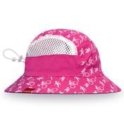 Headsweats Pink Triathlon Performance Bucket Hat with porthole mesh panels and adjustable sizing