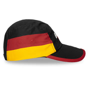 Right side view of Headsweats Berlin performance running hat with German flag side panel