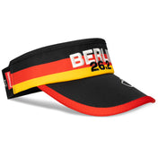 Headsweats Run The World Berlin running visor right front view showing Berlin text and 26.2 embroidery
