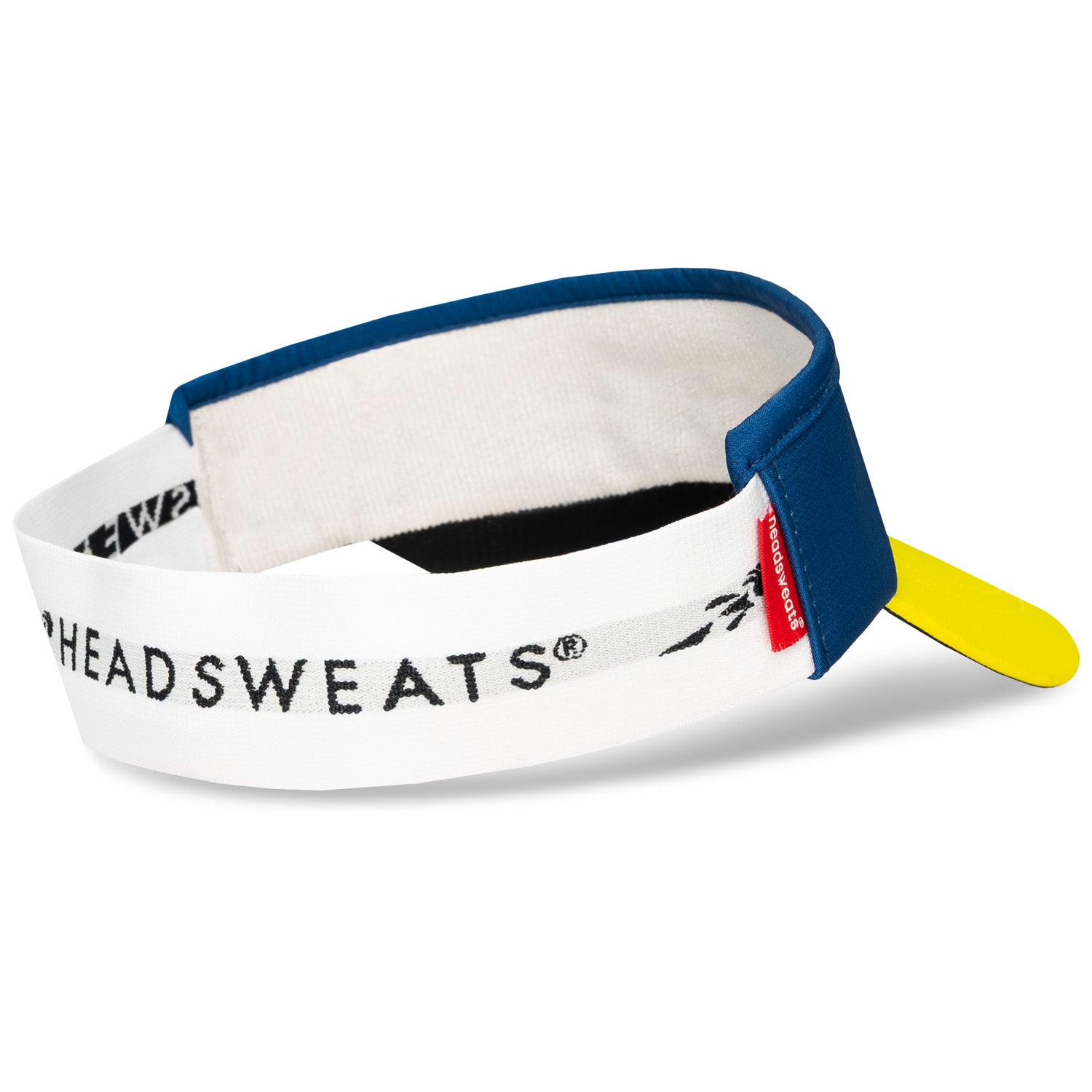 Interior view of Headsweats Boston running visor showing moisture-wicking sweatband