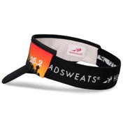 Headsweats Run The World Cape Town running visor left back view with elastic band and Headsweats branding