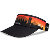 Headsweats Run The World Cape Town running visor left front view showing city skyline and 26.2 embroidery