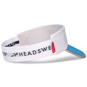 Headsweats Run The World Chicago running visor right back view showing interior sweatband and city detail