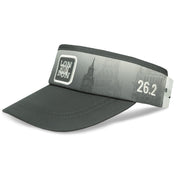 Headsweats Run The World London running visor left front view showing 26.2 embroidery on side panel