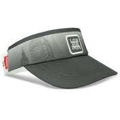Headsweats Run The World London running visor front view with grey London-inspired graphic