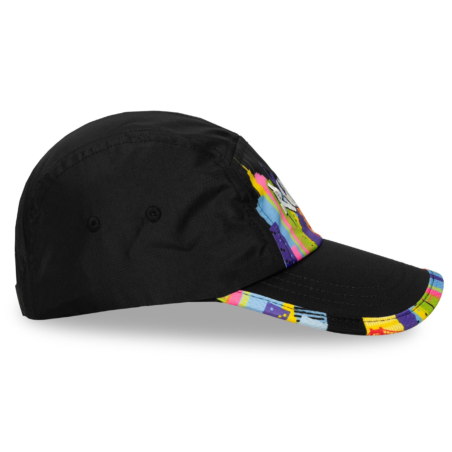 Right side view of lightweight Headsweats New York performance running hat
