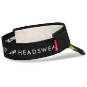 Right side back view of Headsweats New York performance running visor with elastic band