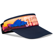 Headsweats Run The World Sydney running visor right front view with Sydney Opera House skyline graphic