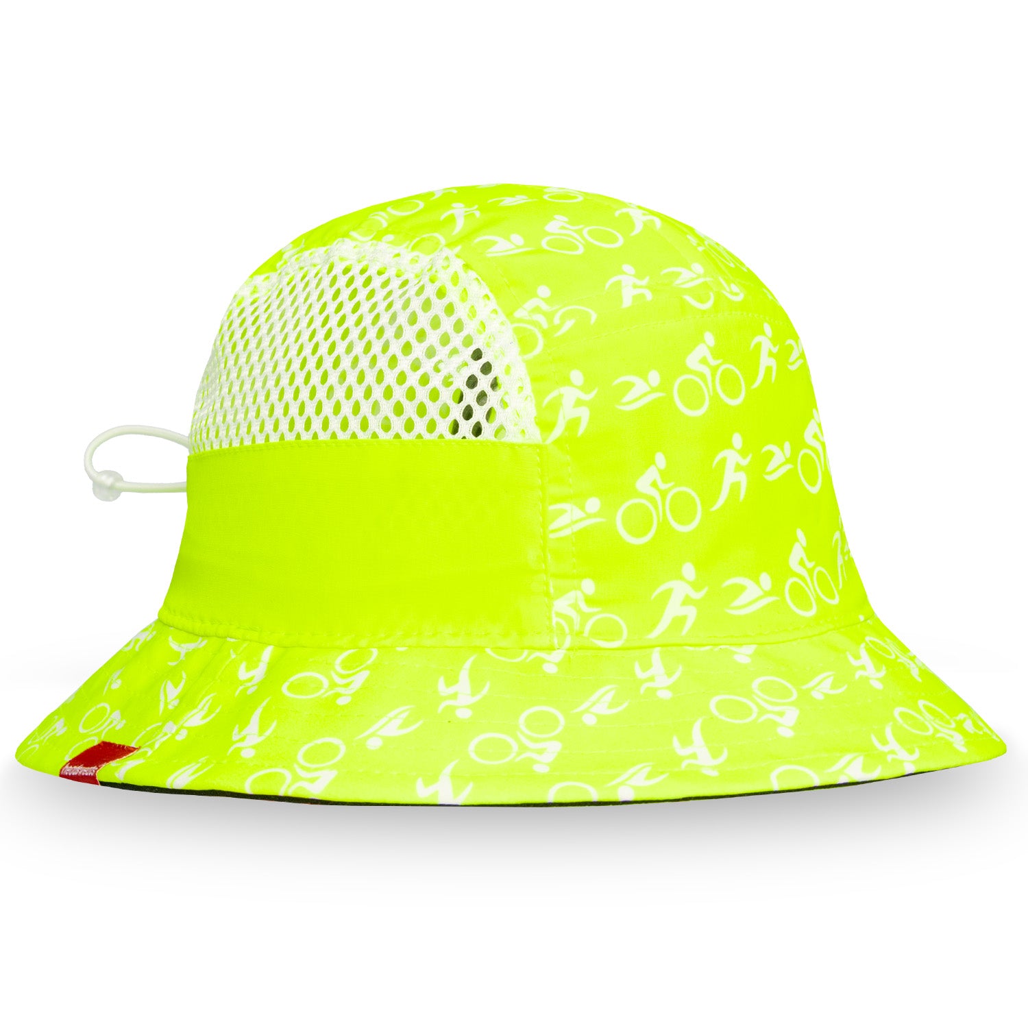 Headsweats Yellow Triathlon Performance Bucket Hat with porthole mesh panels and adjustable sizing