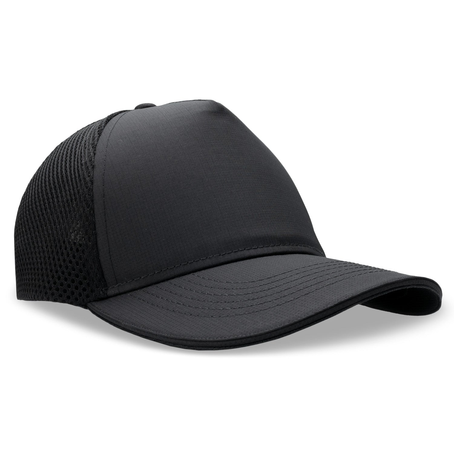 Black 5 Panel Trucker Hat